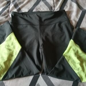 Under Armour Gray and Neon Yellow Leggings